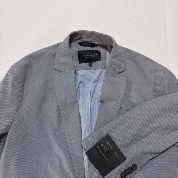 Banana Republic Modern Slim Fit Blazer 40R Mens Micro Houndstooth Sport Coat
